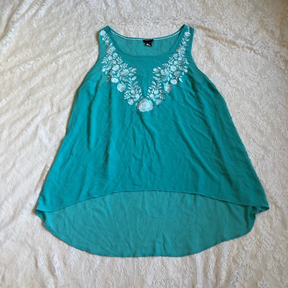 Torrid sheer embroidered swing high low ta… - Picture 2 of 7